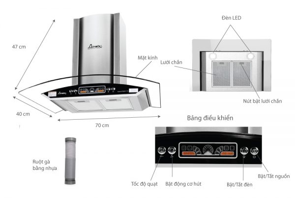 MÁY HÚT MÙI KÍNH CONG APEX APB6601-70C 1