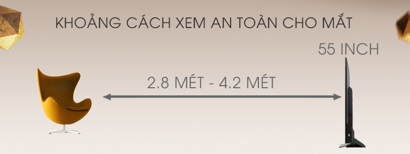 Khoảng cách xem tivi KD-55S8500D