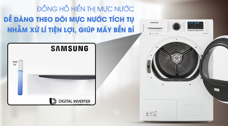 Đồng hồ hiển thị - Máy sấy Samsung 9 kg DV90M5200QW/SV