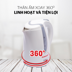 Ấm siêu tốc nhựa SUNHOUSE SHD1300 Trắng 02