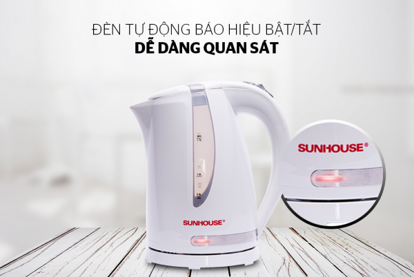 Ấm siêu tốc nhựa SUNHOUSE SHD1300 Trắng 05