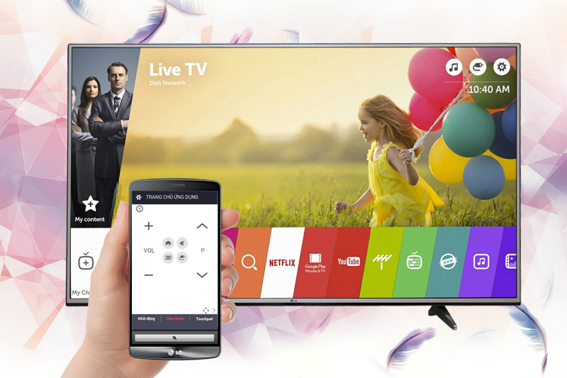 Smart Tivi LG 4K 49 inch 49UJ632 T. Điều khiển tivi bằng smartphone