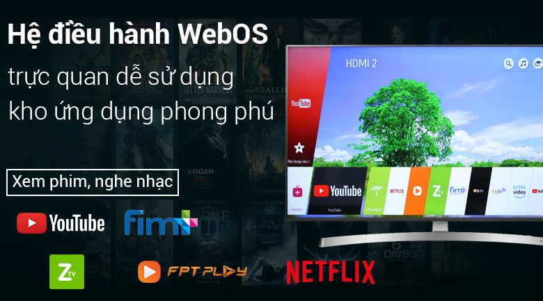 Smart Tivi LG 4K 55 inch 55SK8000PTA hệ điều hành web OS