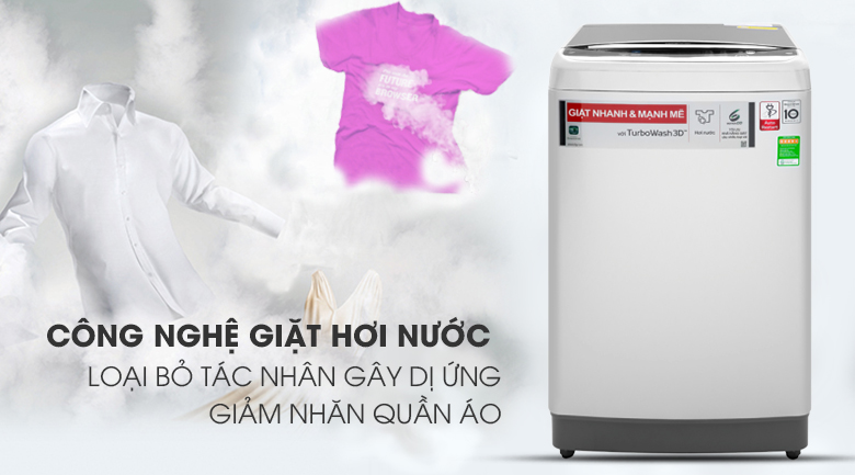 Giặt hơi nước diệt khuẩn, giảm nhăn, bảo vệ sức khỏe - Máy giặt LG Inverter 11 kg TH2111SSAL