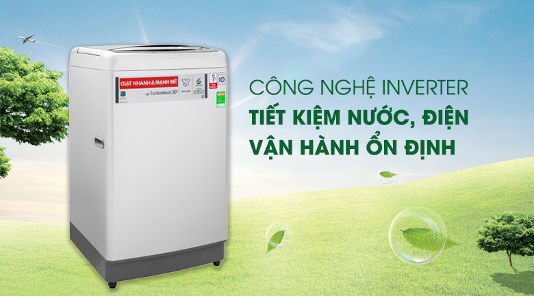 Công nghệ Inverter tiết kiệm điện năng, vận hành bền bỉ - Máy giặt LG Inverter 11 kg TH2111SSAL