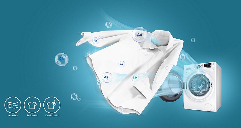 tính năng giặt hơi Air Wash khử mùi và kháng khuẩn mạnh mẽ