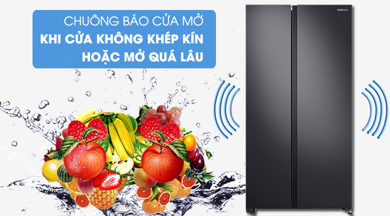 Chuông báo cửa mở phát tín hiệu cảnh báo khi cửa tủ bị hở hoặc mở quá lâu - Tủ lạnh Samsung Inverter 647 lít RS62R5001B4/SV Mẫu 2019