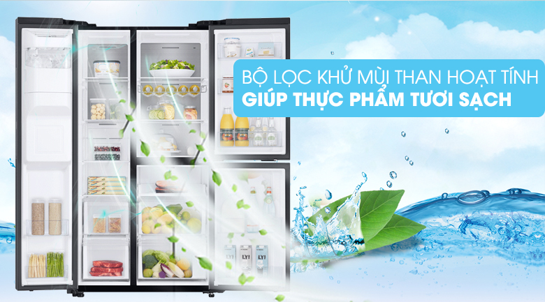 Bảo quản thực phẩm tươi sạch với bộ lọc than hoạt tính - Tủ lạnh Samsung Inverter 602 lít RS65R5691B4/SV Mẫu 2019