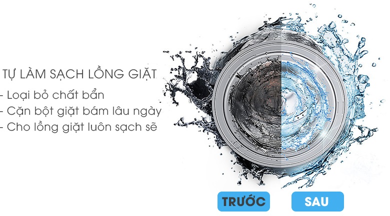 Vệ sinh lồng giặt tự động - Máy giặt Samsung Addwash Inverter 10 Kg WW10K44G0YW/SV