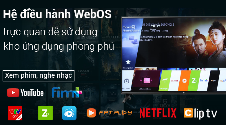 Hệ điều hành web os trên Tivi LG 49LK5700PTA