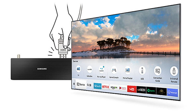 Smart Tivi 4K Samsung 55 inch UA55MU6400 tự động nhận diện thiết bị