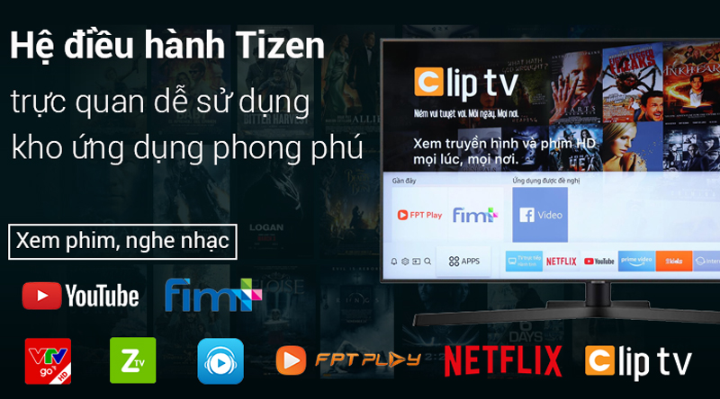 Smart Tivi 4K Samsung 43 inch UA43NU7400 Hệ điều hành tizen