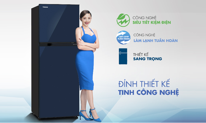 Tủ lạnh Toshiba GR-A25VU (UB) màu xanh đen khử mùi diệt khuẩn vượt trội