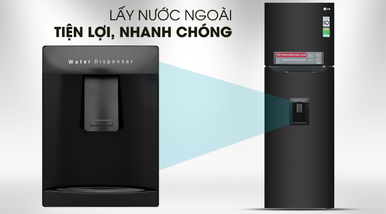 Lấy nước bên ngoài - Tủ lạnh LG Inverter 255 lít GN-D255BL