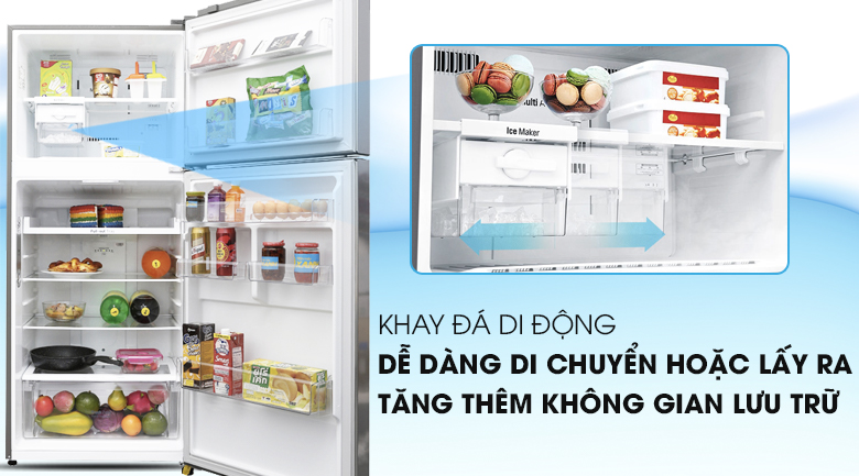 Khay đá di động dễ dàng - Tủ lạnh LG Inverter 393 lít GN-L422PS