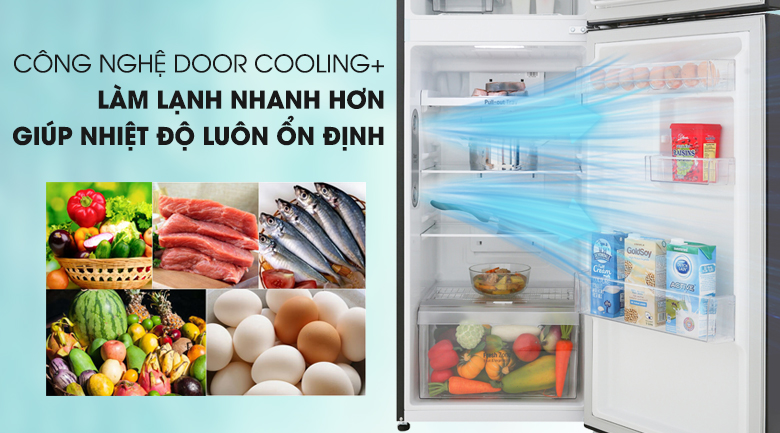 Làm lạnh nhanh hơn với công nghệ DoorCooling+ - Tủ lạnh LG Inverter 208 lít GN-M208BL