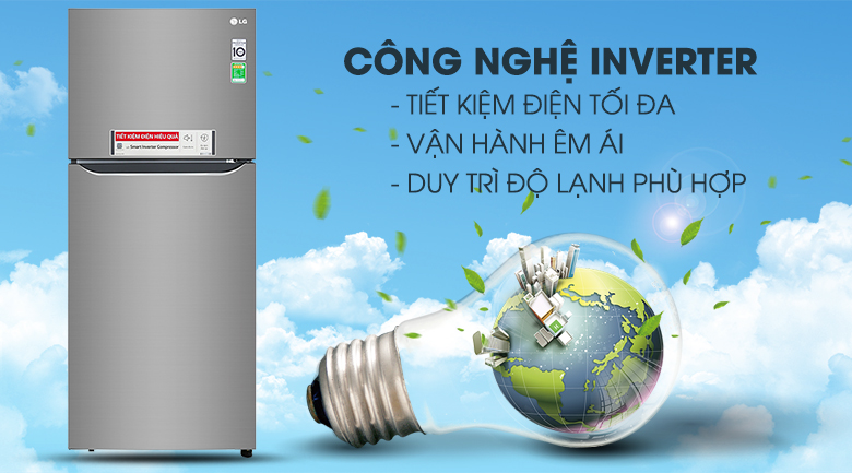 Công nghệ Inverter - Tủ lạnh LG Inverter 393 lít GN-M422PS