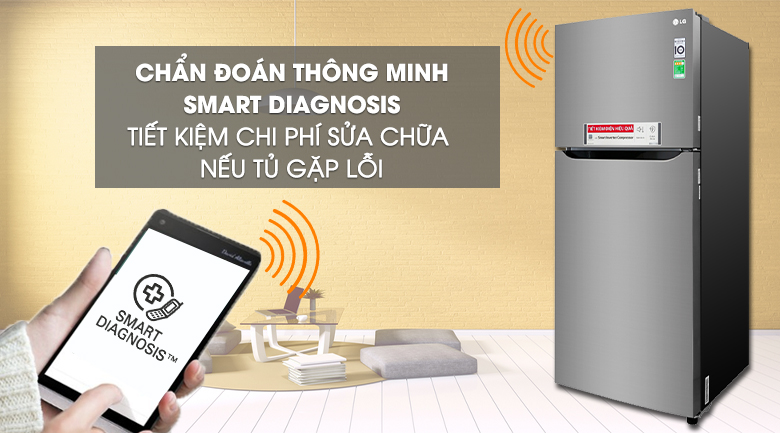 Chẩn đoán lỗi thông minh Smart Diagnosis - Tủ lạnh LG Inverter 393 lít GN-M422PS