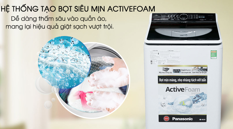 Active Foam - Máy giặt Panasonic 11.5 kg NA-F115A5WRV