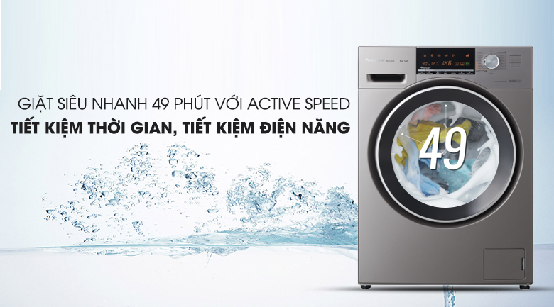 Giặt siêu nhanh với Active Speed - Máy giặt Panasonic Inverter 8 Kg NA-128VX6LV2