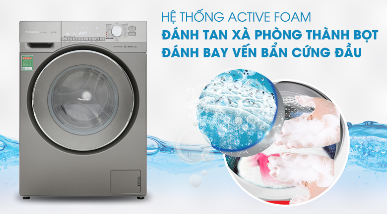 Hệ thống Active Foam - Máy giặt Panasonic Inverter 9 Kg NA-129VX6LV2