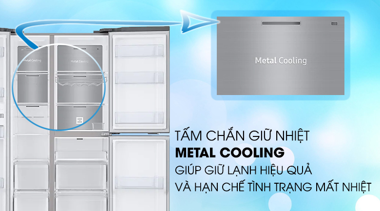 Tấm chắn Metal Cooling - Tủ lạnh Samsung Inverter 634 lít RS63R5571SL/SV