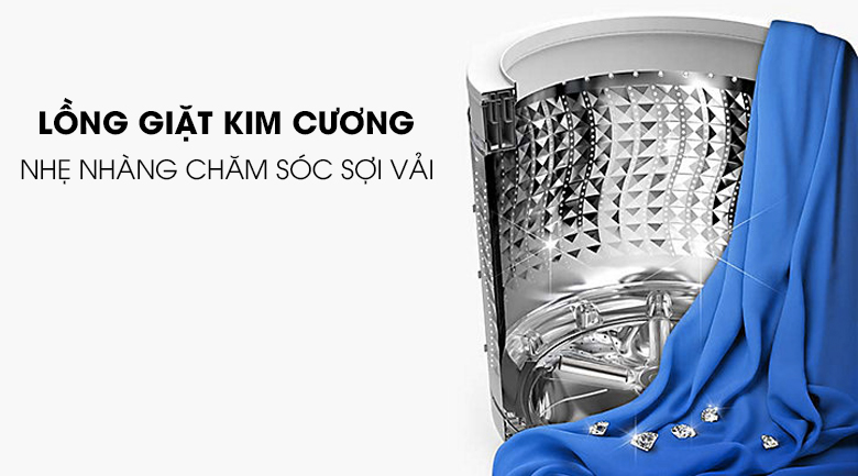 Lồng giặt kim cương - Máy giặt Samsung Inverter 10.5 kg WA10J5750SG/SV