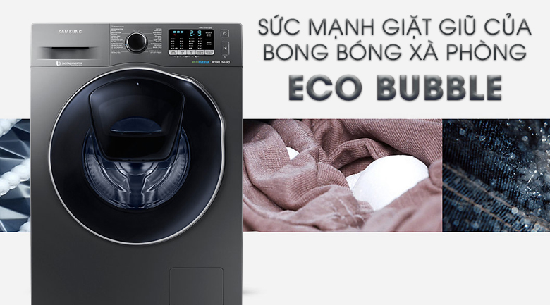 Chế độ giặt bong bóng - Máy giặt sấy Samsung AddWash Inverter 8 kg WD85K5410OX/SV