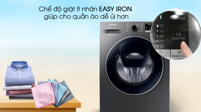 Chương trình giặt ít nhăn Easy Iron - Máy giặt Samsung AddWash Inverter 8.5 kg WW85K54E0UX/SV