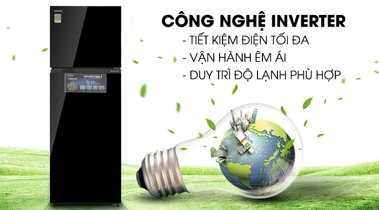 Công nghệ Inverter tiết kiệm năng lượng - Tủ lạnh Toshiba Inverter 330 lít GR-AG39VUBZ XK1