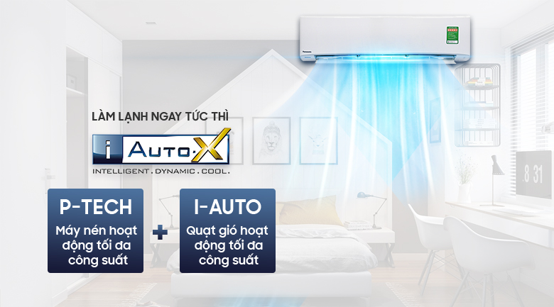 Làm lạnh nhanh tức thì iAUTO X - Máy lạnh Panasonic Inverter 1 HP CU/CS-XU9UKH-8